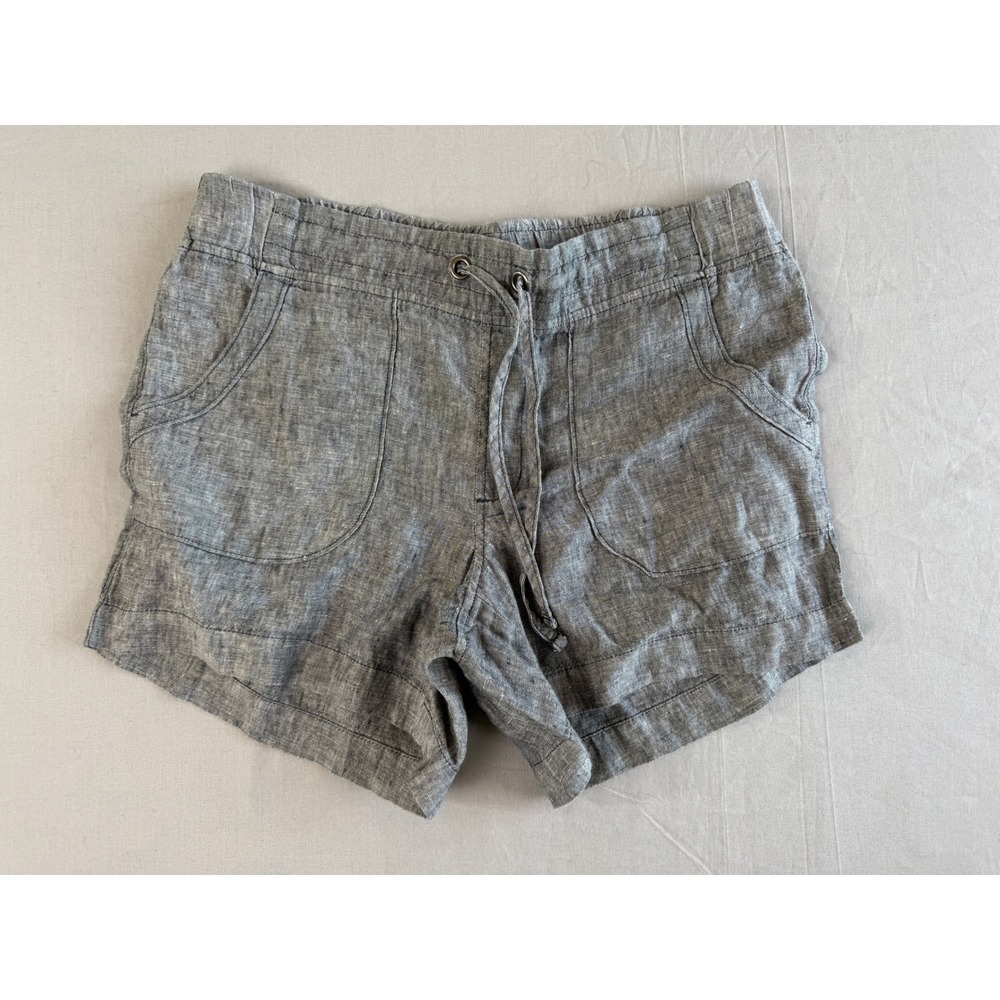 Athleta Shorts‎ Women's Size 9 Gray Linen Blend Drawstring  Casual Everyday